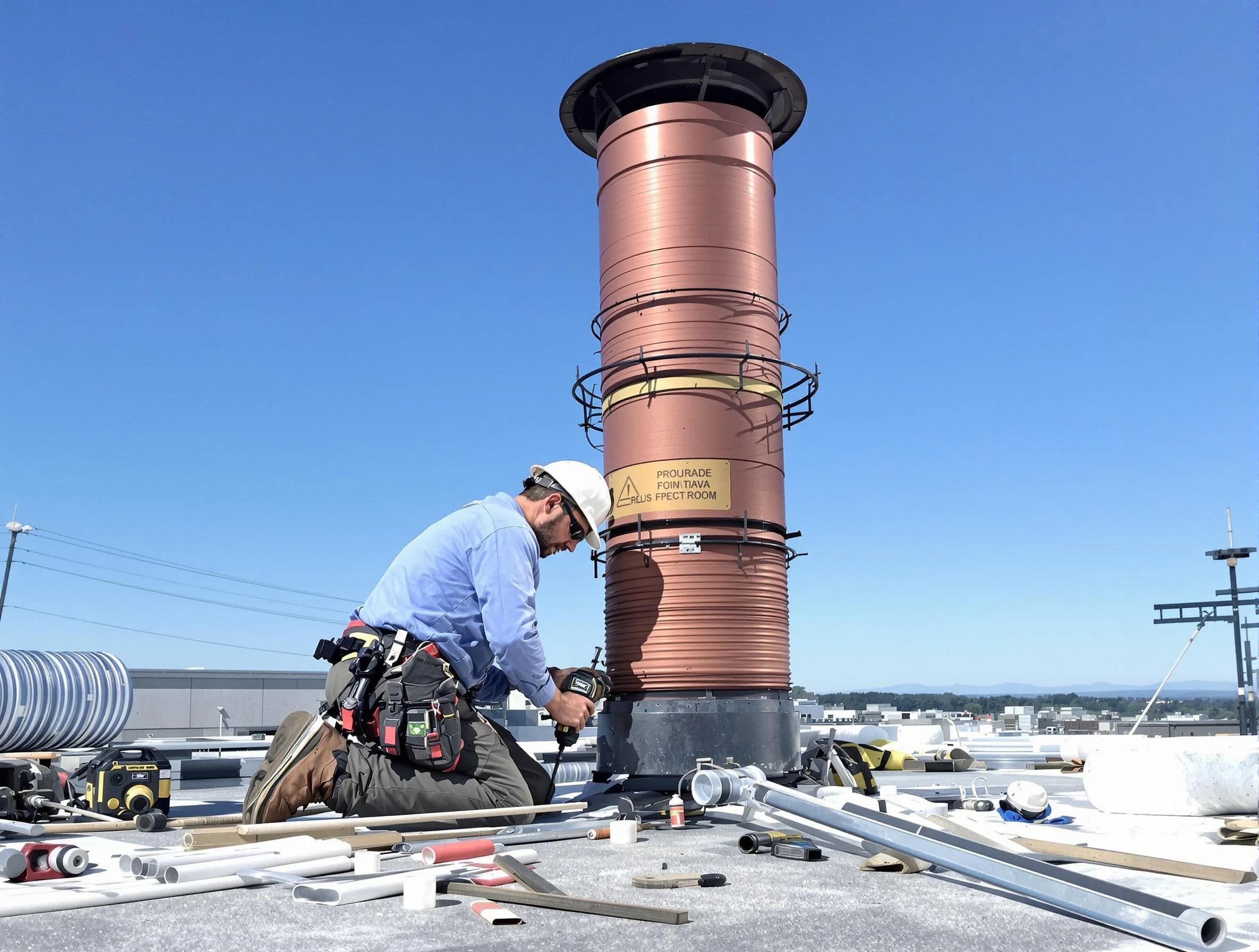 Installed chimney liner by Rahway Chimney Sweep in Rahway, NJ