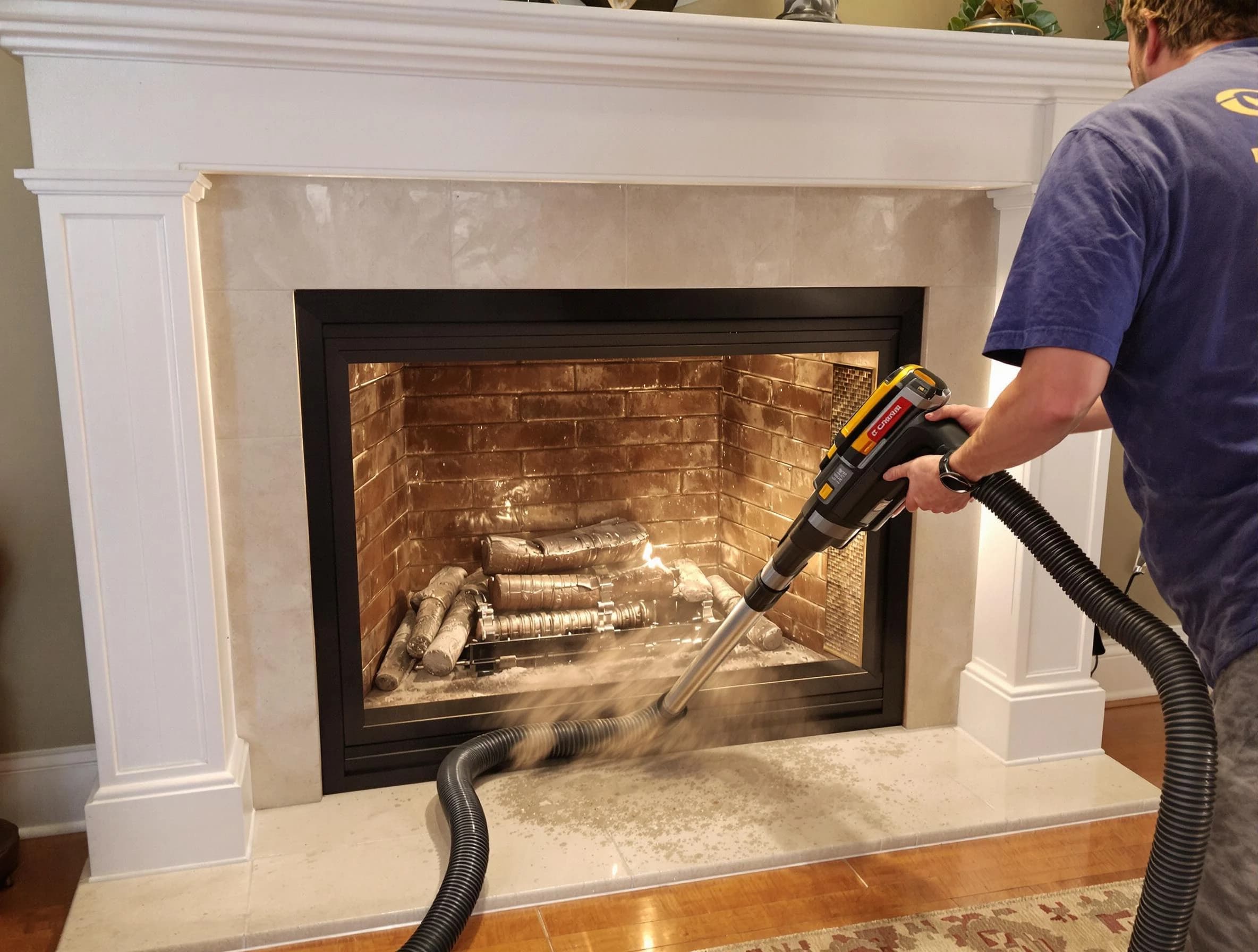 Fireplace cleaning performed by Rahway Chimney Sweep in Rahway, NJ