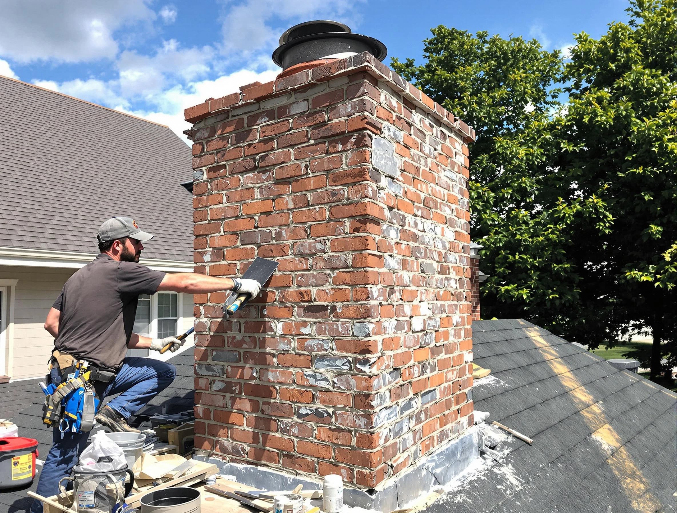 Completed chimney rebuild by Rahway Chimney Sweep in Rahway, NJ
