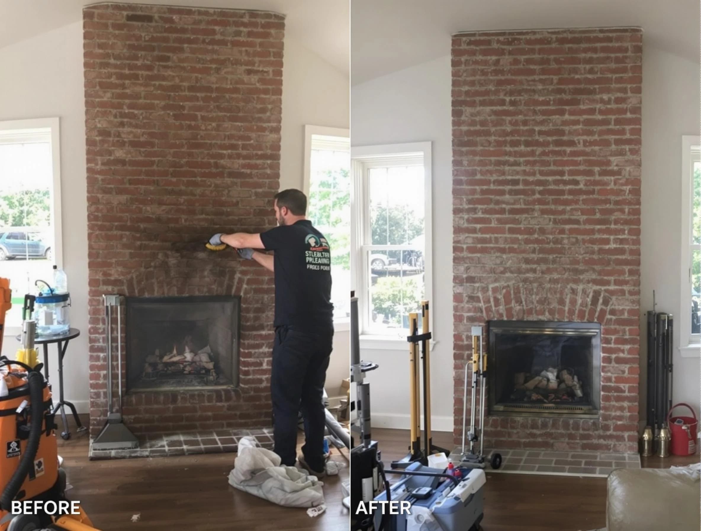 Finished chimney sweeping service by Rahway Chimney Sweep in Rahway, NJ