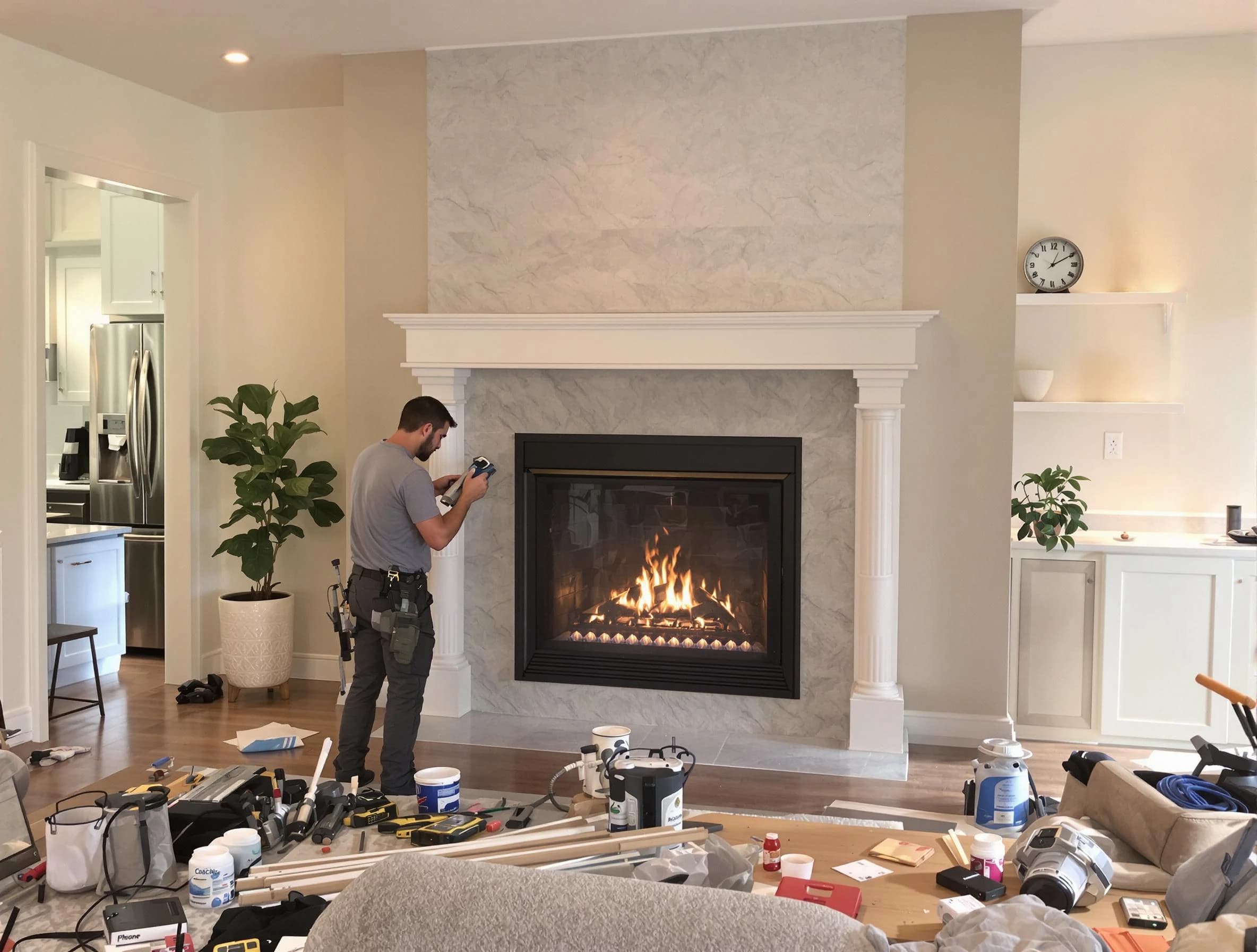 Newly installed fireplace by Rahway Chimney Sweep in Rahway, NJ