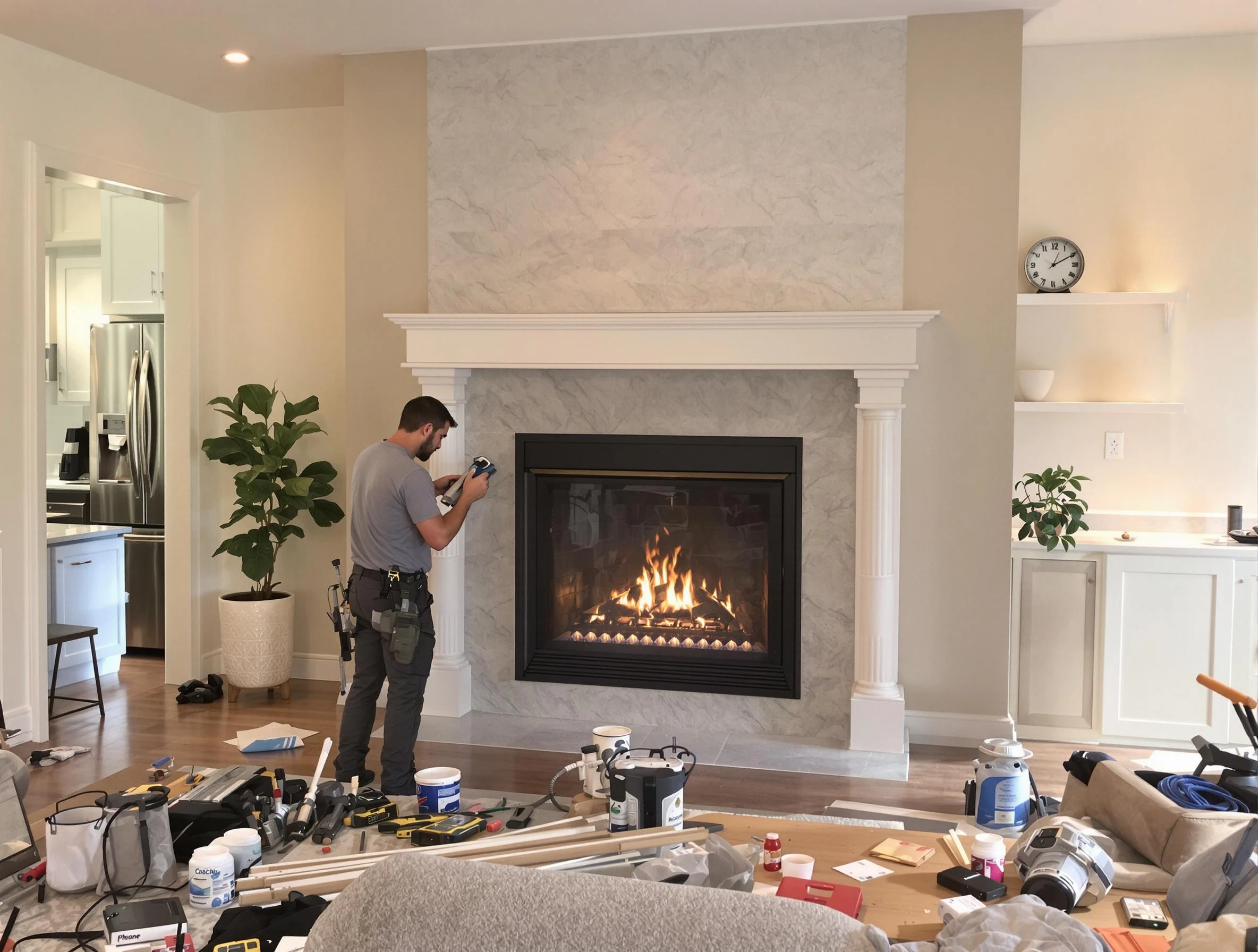 Newly installed fireplace by Rahway Chimney Sweep in Rahway, NJ