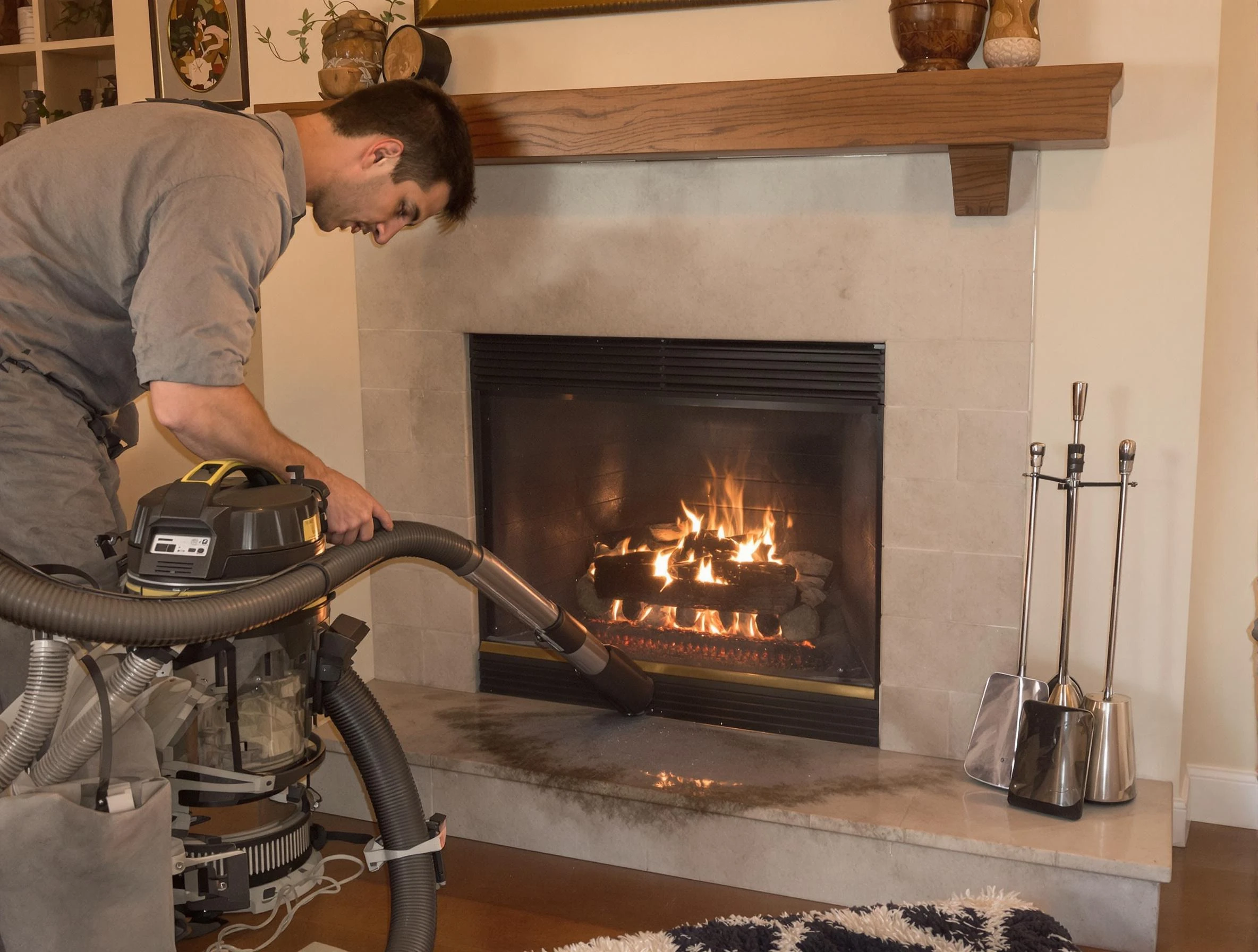 Routine fireplace upkeep by Rahway Chimney Sweep in Rahway, NJ