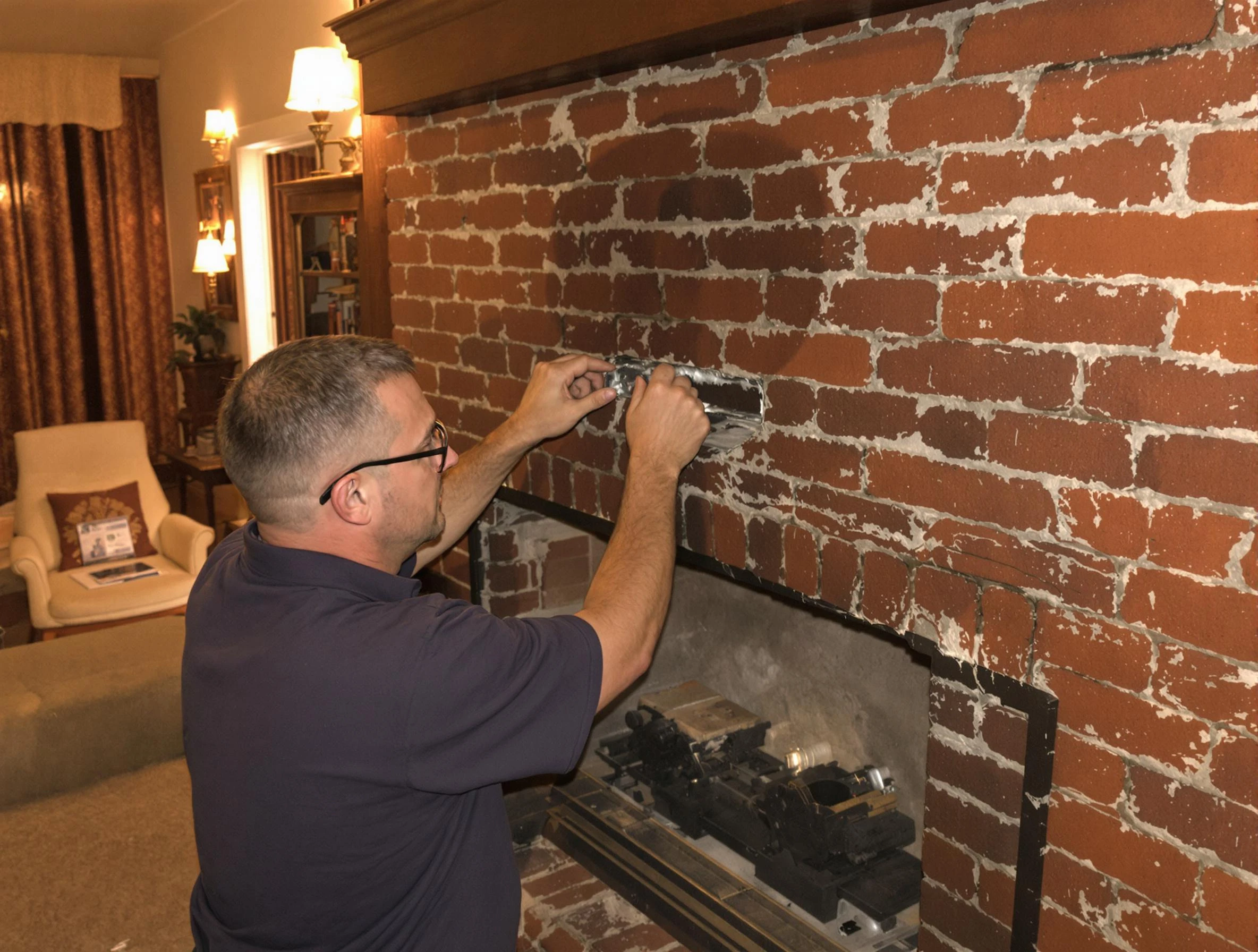 Rahway Chimney Sweep expert fixing a fireplace in Rahway, NJ